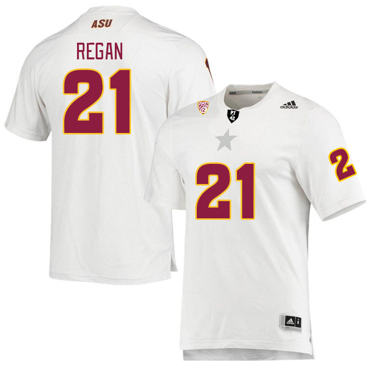Men #21 RJ Regan Arizona State Sun Devils College Football Jerseys Stitched Sale-White